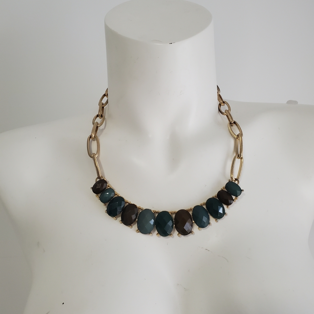 Chic Gold Green Brown Necklace